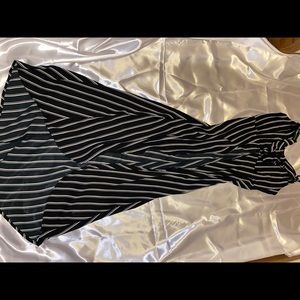 Stripe black and white long blouse